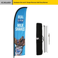 8' Single Reverse Portable Half Drop Banner w/ Hardware Set